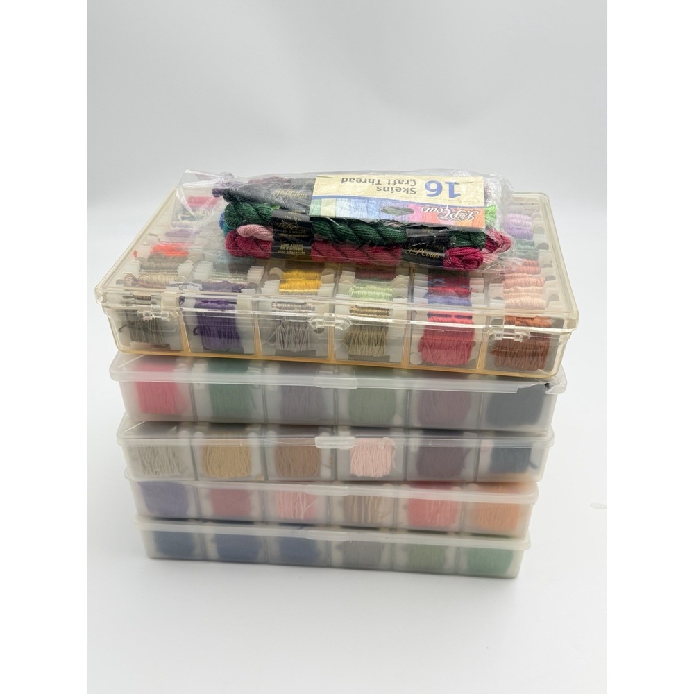 Huge Embroidery Floss Lot 5 Organizers Wound Bobbins DMC J&P Coats Variegated - Picture 8 of 8
